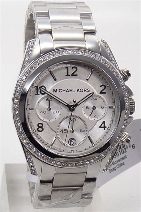 michael kors damenuhr silber mit steinen|Michael Kors watches.